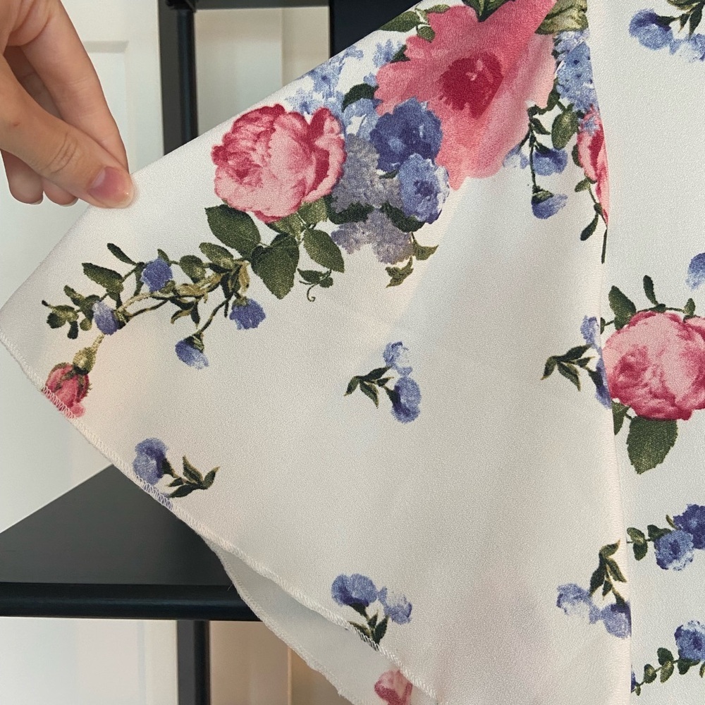 2 for 10$ ☀️Floral Print Mock neck Dress with Ruffled Sleeves - Picture 5 of 10